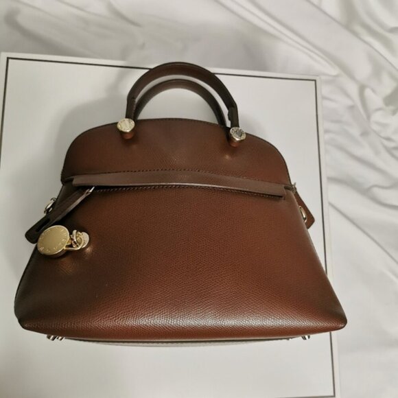 Furla Piper Small Dome Satchel Cognac Pebbled Leather - Picture 2 of 11